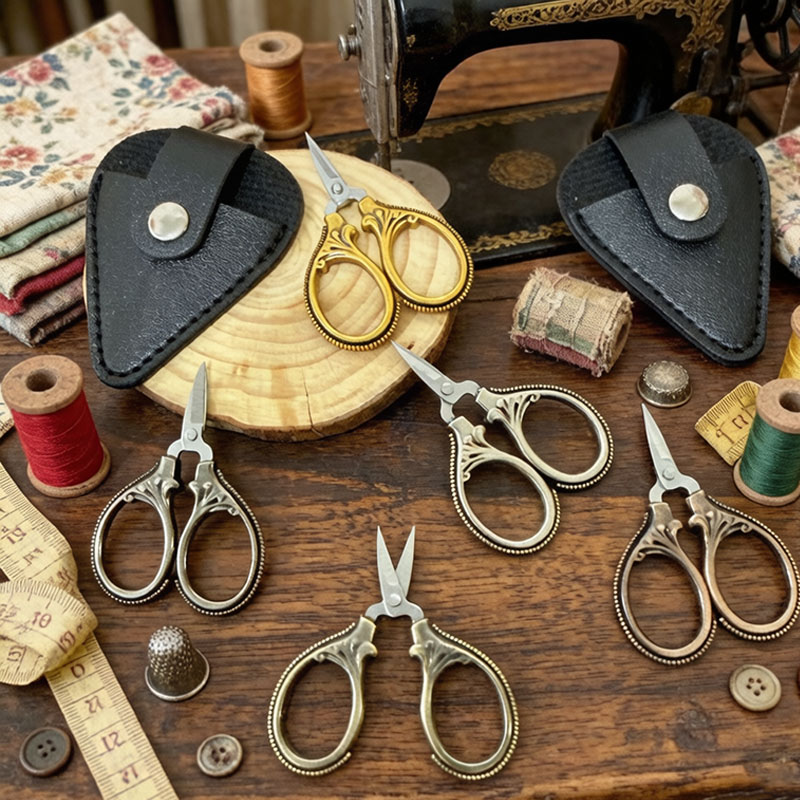 Leather Work In Art - Mini Vintage Scissors with PU Leather