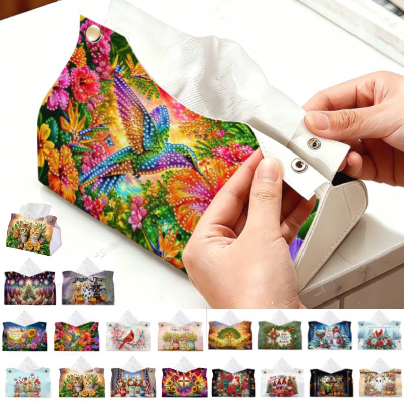 Leather Work In Art - DIY Diamond Art Painting Tissue Box