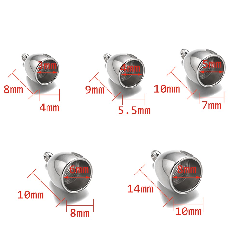 20pcs Tube End Caps Stainless  - Leatherwork Diy ulasan dan harga
