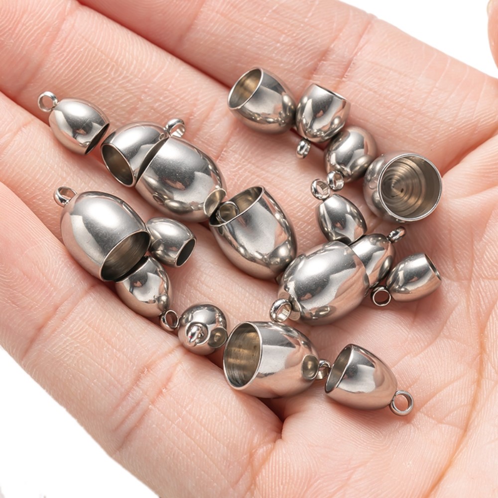 20pcs Tube End Caps Stainless  - Leatherwork Diy ulasan dan harga