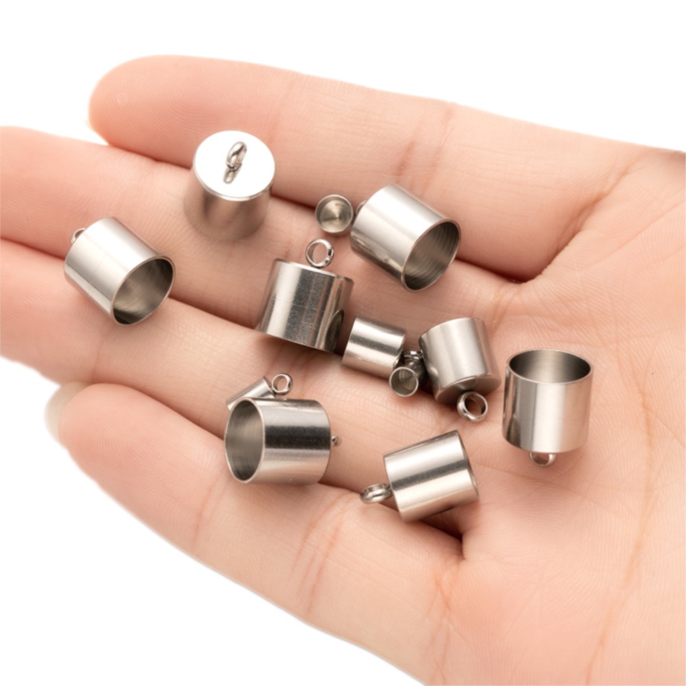 20pcs Tube End Caps Stainless  - Leatherwork Diy ulasan dan harga