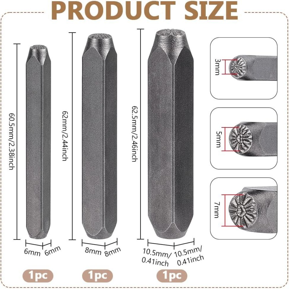 3Pcs Metal Punch Stamp Heart M - Leather Work In Art ulasan dan harga